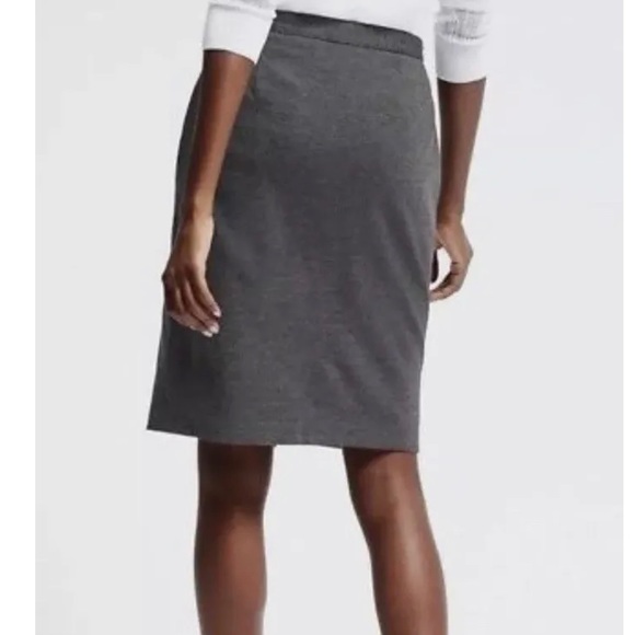 Banana Republic charcoal faux wrap pleat front skirt - Picture 2 of 8